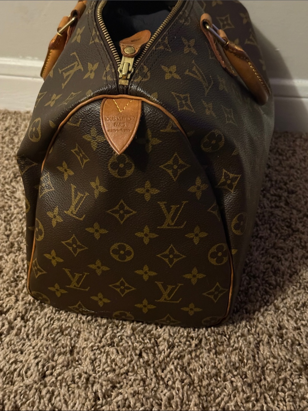 Louis Vuitton Monogram Canvas Speedy Tote in Brown and Tan - Picture 2 of 3